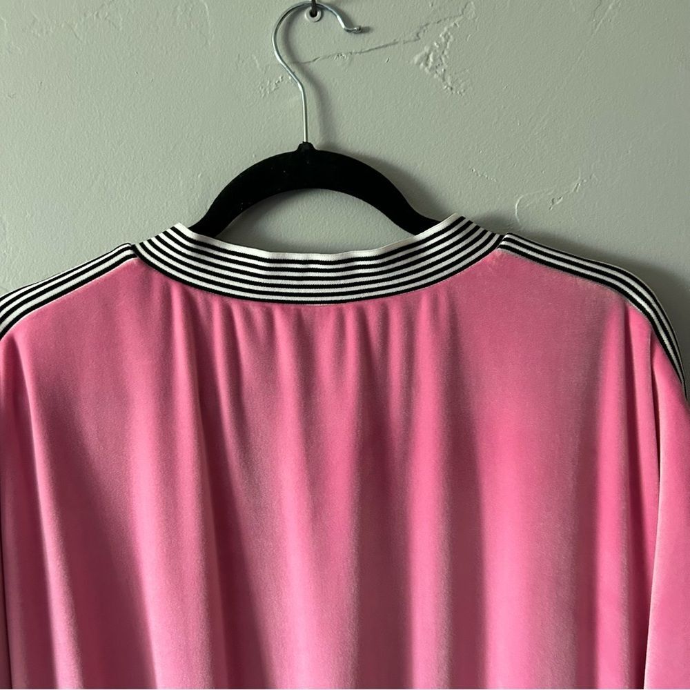 Buru Pink Velvet Long Sleeve Track Midi Dress Size 1x - Picture 8 of 10